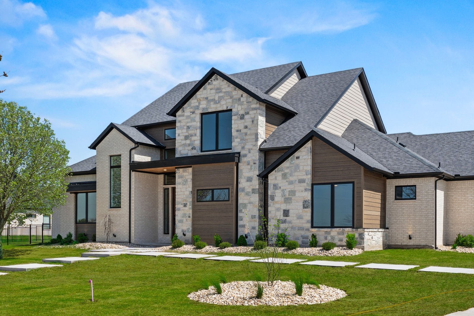 Front exterior of the Country Ridge custom home in Melissa, Texas