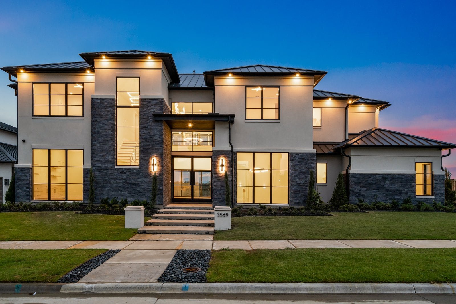 Front exterior of the Midwick custom home in Frisco