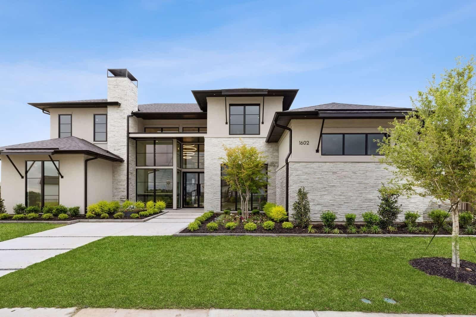 Front exterior of Chambord Custom Home I in Frisco