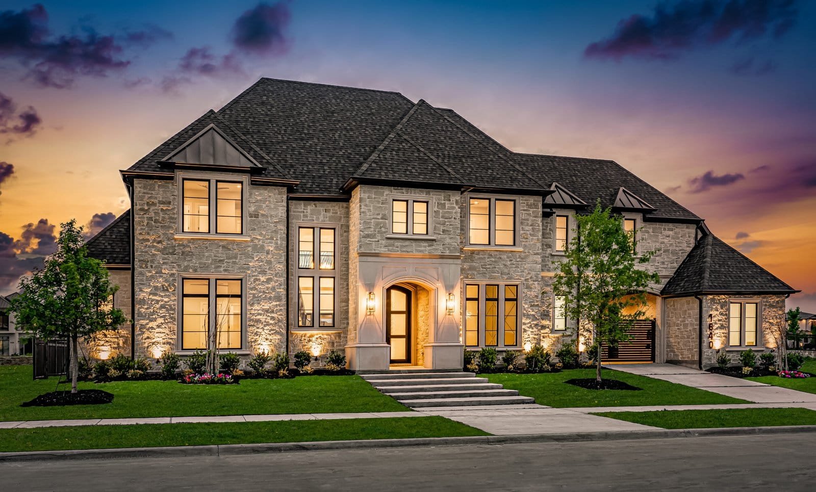 Front exterior of Chambord Custom Home II in Frisco